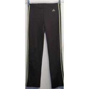 Adidas Workout Yoga Running Pants Green Stripes Size Medium